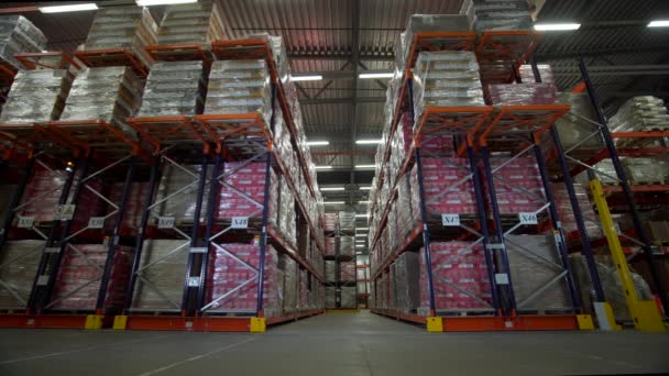 Russia Moscow February 2022 View Commercial Warehouse Packed Goods Creative — Stock Video