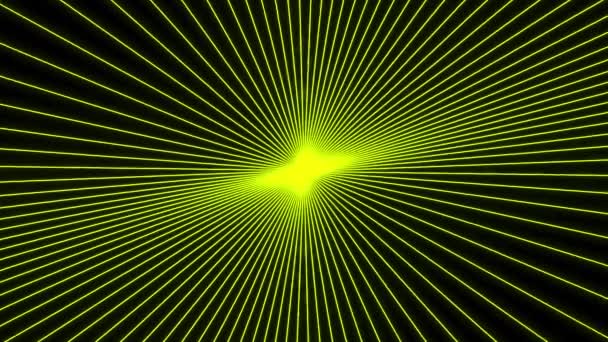 激光在发光物体周围旋转 绿线散布在恒星周围的四面八方 — 图库视频影像