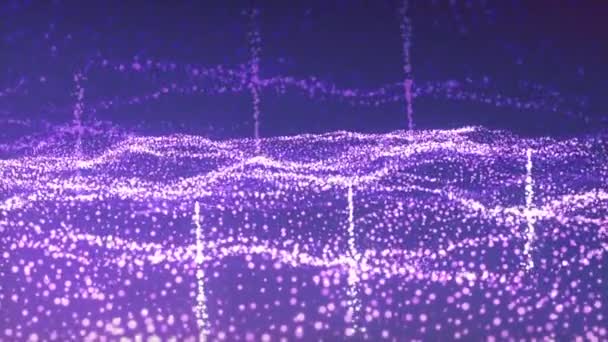 光る粒子 ダイナミックな背景 サイエンスフィクション マイクロコズム ムーブメント 輝く星と飛行する彗星の重いパターン — ストック動画