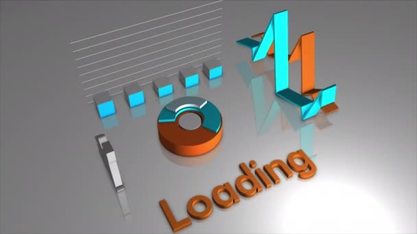 Bright Background Showing Download Motion Animation Which Shows Two Graphs — Stock Video