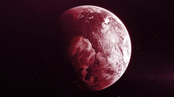 Animation Avec Planète Dans Espace Motion Planète Colorée Avec Rayonnement — Video