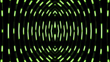 Hareketli çizgileri olan nöron fütüristik desen. Tasarım. Çizgili oval neon desen. Parlak çizgiler geometrik desende hareket eder. 