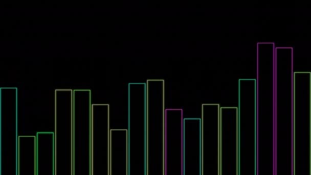 Колонный Эквалайзер Дизайн Красочные Колонны Контурных Линий Переходят Ритм Музыки — стоковое видео
