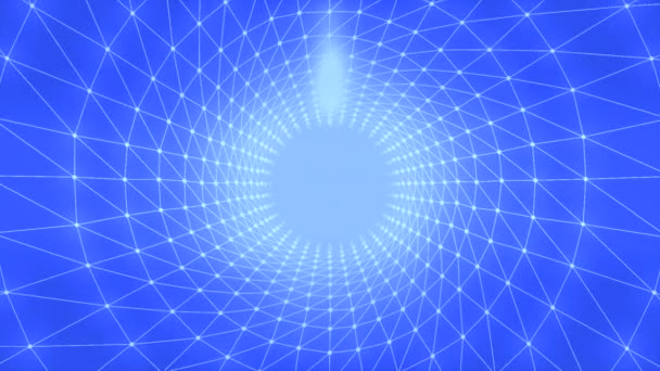 Tunnel Bleu Abstrait Avec Des Rayures Créatrices Silhouettes Triangulaires Motion — Video