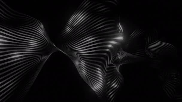 Волна Черного Фона Ткани Рябью Складками Дизайн Анимированная Ткань Текстура — стоковое видео