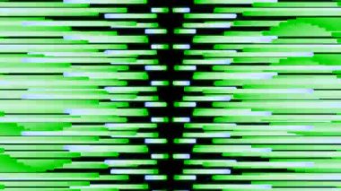 Siyah arka planda yatay parlak çizgilerin soyut şelalesi. Tasarım. Bir çok hareketli çizginin akışı