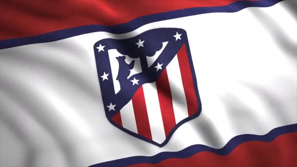 Σύμβολο Της Ατλέτικο Μαδρίτης Είναι Ένας Ισπανικός Επαγγελματικός Ποδοσφαιρικός Σύλλογος — Αρχείο Βίντεο