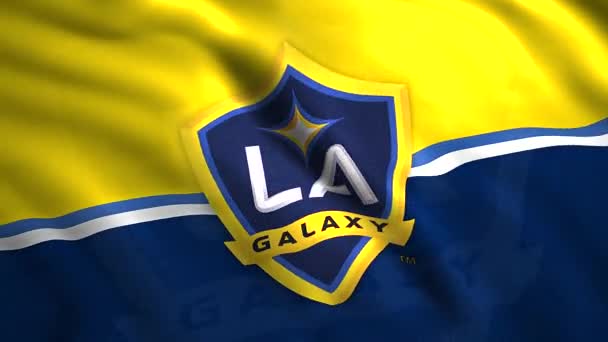 Логотип Los Angeles Galaxy Motion Символ Американский Футбольный Клуб Города — стоковое видео