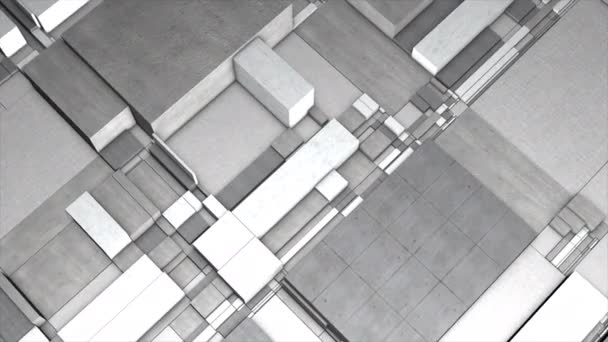 Graue Animation Bewegung Graue Quadrate Und Rechtecke Unterschiedlicher Größe Bewegen — Stockvideo