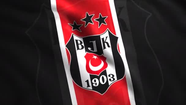 Godło Besiktas Wniosek Symbol Tureckiego Profesjonalnego Klubu Piłkarskiego Część Besiktas — Wideo stockowe