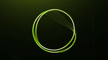 İzole edilmiş arka planda titreşen halka hatları. Hareket. Dalgalanan kenarları olan güzel bir halka animasyonu. Minimalist eşitleyicinin soyut halkası. 