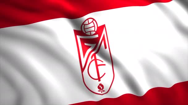 Logotipo Vermelho Branco Granada Moção Uma Abstração Brilhante Forma Uma — Vídeo de Stock