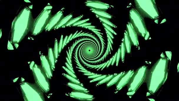 Ciemny Okrągły Tunel Oddali Abstrakcyjne Geometryczne Tło Projektowanie Streszczenie Zielony — Wideo stockowe