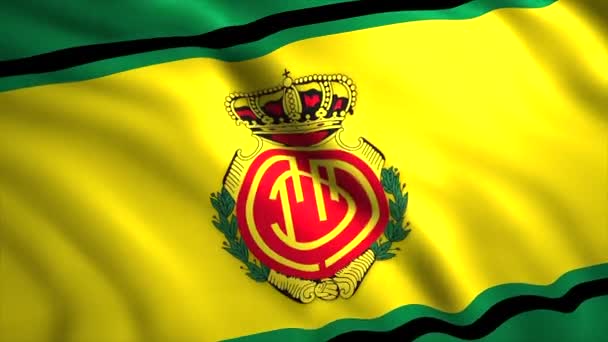 Futbol Takımının Sarı Bayrağı Hareket Sarı Arka Planda Mallorca Nin — Stok video