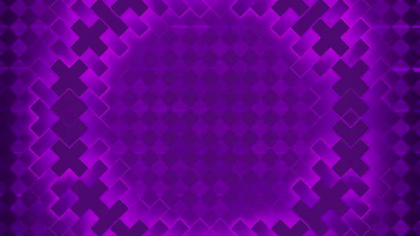 棋盘背景上的移动圆圈 色彩艳丽的背景 有正方形图案和活动的圆圈 3D波环在有正方形的表面上运动 — 图库视频影像