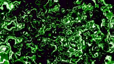 Siyah zemin üzerinde sonsuz kıvrımlı yeşil su dokusu hareketi. Hareket. Zehirli sıvı madde.