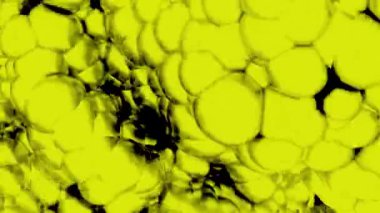Sarı arka plan. Tasarım. Büyüyen ve boyutunu değiştiren üç boyutlu sarı daireler şeklinde parlak bir arkaplan. Yüksek kalite 4k görüntü