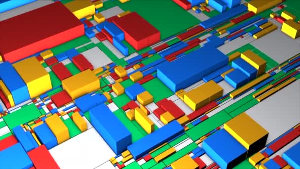 Rettangoli Multicolori Mozione Grandi Forme Geometriche Che Cambiano Loro Dimensioni — Video Stock