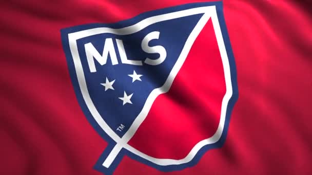 Logotipo Abstracto Major League Soccer Moción Bandera Liga Fútbol Profesional — Vídeo de stock