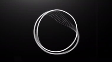 İzole edilmiş arka planda titreşen halka hatları. Hareket. Dalgalanan kenarları olan güzel bir halka animasyonu. Minimalist eşitleyicinin soyut halkası. 