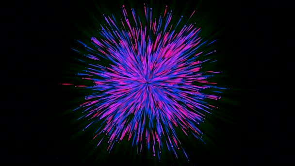 エネルギーラインの多彩な爆発を広げる ムーブメント 明るい輝く線が宇宙の流れの中で動いている ハイパー爆発におけるエネルギーラインの宇宙的流れ — ストック動画