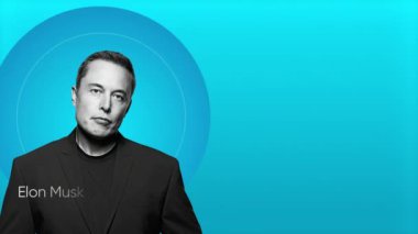 Washington, ABD - 20 Haziran 2022, Elon Musk hareketli dairelerin renkli arkaplan figürü. Hareket. Bilim ve modern teknoloji kavramı