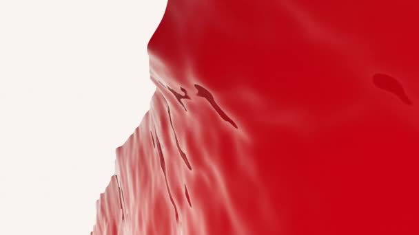 Zamknąć Czerwoną Falującą Czerwoną Galaretkę Białym Tle Projektowanie Abstrakcyjne Utwardzane — Wideo stockowe