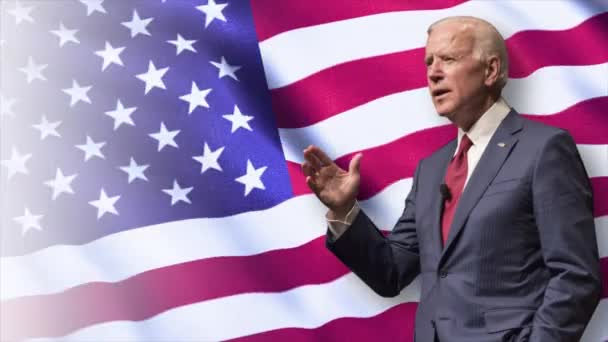 Washington Usa Juni 2022 President Joe Biden Framför Amerikanska Stjärnor — Stockvideo