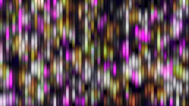 Blurred Stripes Shimmering Pattern Motion Colored Segments Flowing Black Background — Stock Video