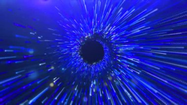 Kırmızı ve mavi arka plan. Hareket. Farklı yönlerde hareket eden ve farklı renklerde parlayan beyaz çizgileri olan parlak animasyonlar. Yüksek kalite 4k görüntü