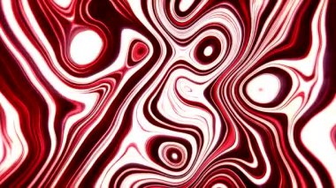 Sıvı çizgili desen hareket ediyor. Hareket. Dalgalı çizgiler akışkan bir şekilde hareket eder. Çizgili desenli ve daireli soyut arkaplan. 