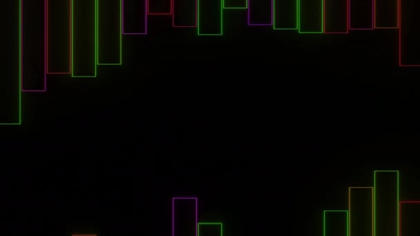 Schwarzer Hintergrund Design Klare Helle Linien Verschiedenen Farben Animationen Die — Stockvideo