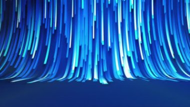 Hareket eden kıvrımlı çizgi akışının arka planı. Hareket. Çizgiler optik açıyla kıvrımlı akış içinde hareket eder. Bükülmüş çizgilerin ve çizgilerin 3 boyutlu akışı. 