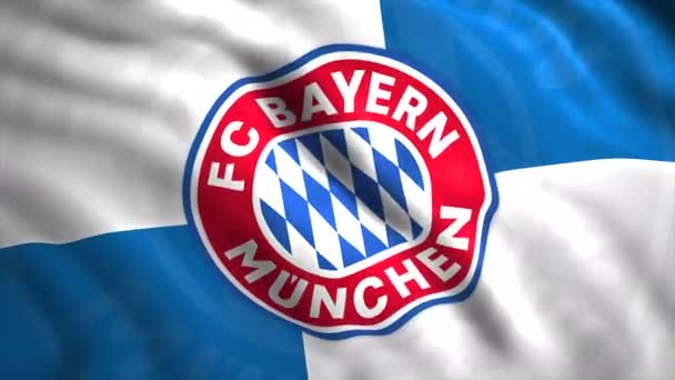 Bandeira Ondulada Com Emblema Clube Futebol Alemão Moção Bela Bandeira — Vídeo de Stock