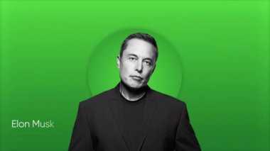 İş koçluğu için animasyon. Hareket. Promosyon videosu için Elon Musk 'la şık bir giriş. Ticari içerik için iş adamıyla gömme. 