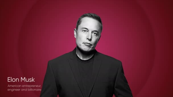 Washington Usa Juni 2022 Elon Musk Figur Auf Buntem Hintergrund — Stockvideo