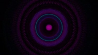 Koyu renkli yanardöner arka plan. Tasarım. Canlandırmada çeşitli desenlere sahip bir kaleydoskop içinde çok renkli görünüm. Yüksek kalite 4k görüntü