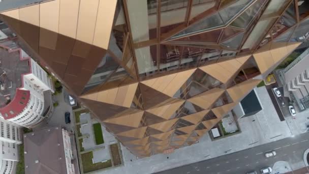 Top Kilátás Gyönyörű Épület Üzleti Központ Készletfelvétel Modern Stílusos Építészet — Stock videók
