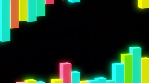 Чёрный Фон Design Colored Яркие Прямоугольники Сверху Снизу Анимации Которые — стоковое видео