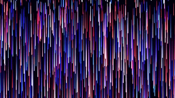 Deszczowe Tło Animacji Paski Wniosek Kolorowy Cyber Deszcz Czarnym Tle — Wideo stockowe