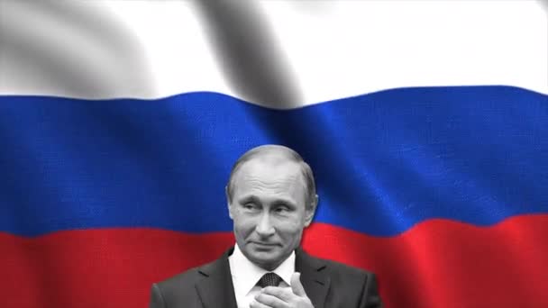 Animáció Oroszország Elnökével Zászló Hátterében Indítvány Bevezetés Politikai Vitákba Világ — Stock videók