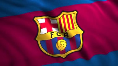 Barselona takımının sembolü. Hareket. İspanya 'nın en popüler futbol kulübünün amblemi bir futbol kulübünden daha ünlü bir slogandır. Yüksek kalite 4k görüntü