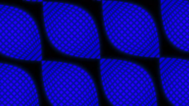 Чёрный Фон Дизайн Большие Синие Овалы Сетки Анимации Двигаются Разных — стоковое видео