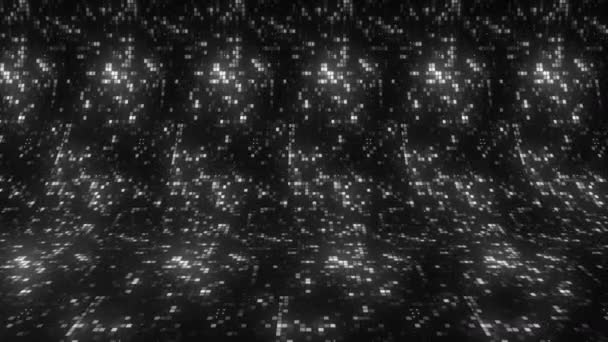 Jasné Třpytivé Čtverce Moderním Pozadí Pohyb Vesmíru Svítí Spousta Pixelových — Stock video