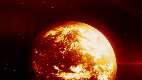 Streszczenie Obracającej Się Czerwonej Nieznanej Planety Tle Kosmosu Wniosek Zapierające — Wideo stockowe