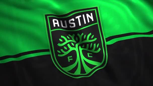 Animação Verde Moção Emblema Clube Futebol Americano Profissional Austin Texas — Vídeo de Stock