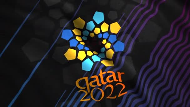 Ein Anschauliches Beispiel Bewegung Das Logo Der Zweiundzwanzigsten Fifa Weltmeisterschaft — Stockvideo