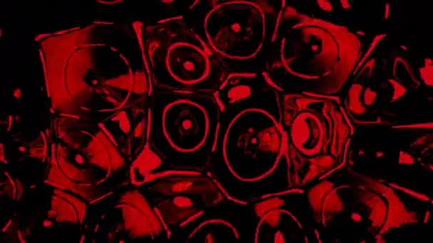 Abstrakcyjne Kalejdoskopowe Ruchome Kształty Projektowanie Czerń Czerwień Losowo Poruszające Się — Wideo stockowe