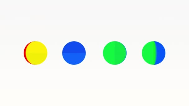 Abstrakter Dynamischer Hintergrund Der Vier Kreise Die Schnell Ihre Farben — Stockvideo