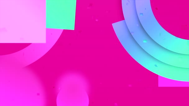 Abstract Geometrisch Patroon Van Blauwe Roze Kleuren Geometrische Figuren Beweging — Stockvideo